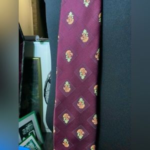 Vintage mens Superba Concept burgundy orange mushroom 70’s necktie tie retro